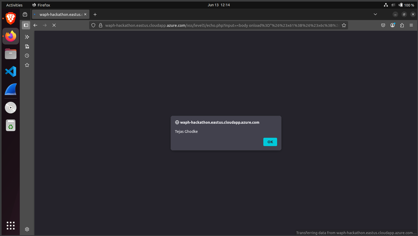 Hex-encoded alert bypass