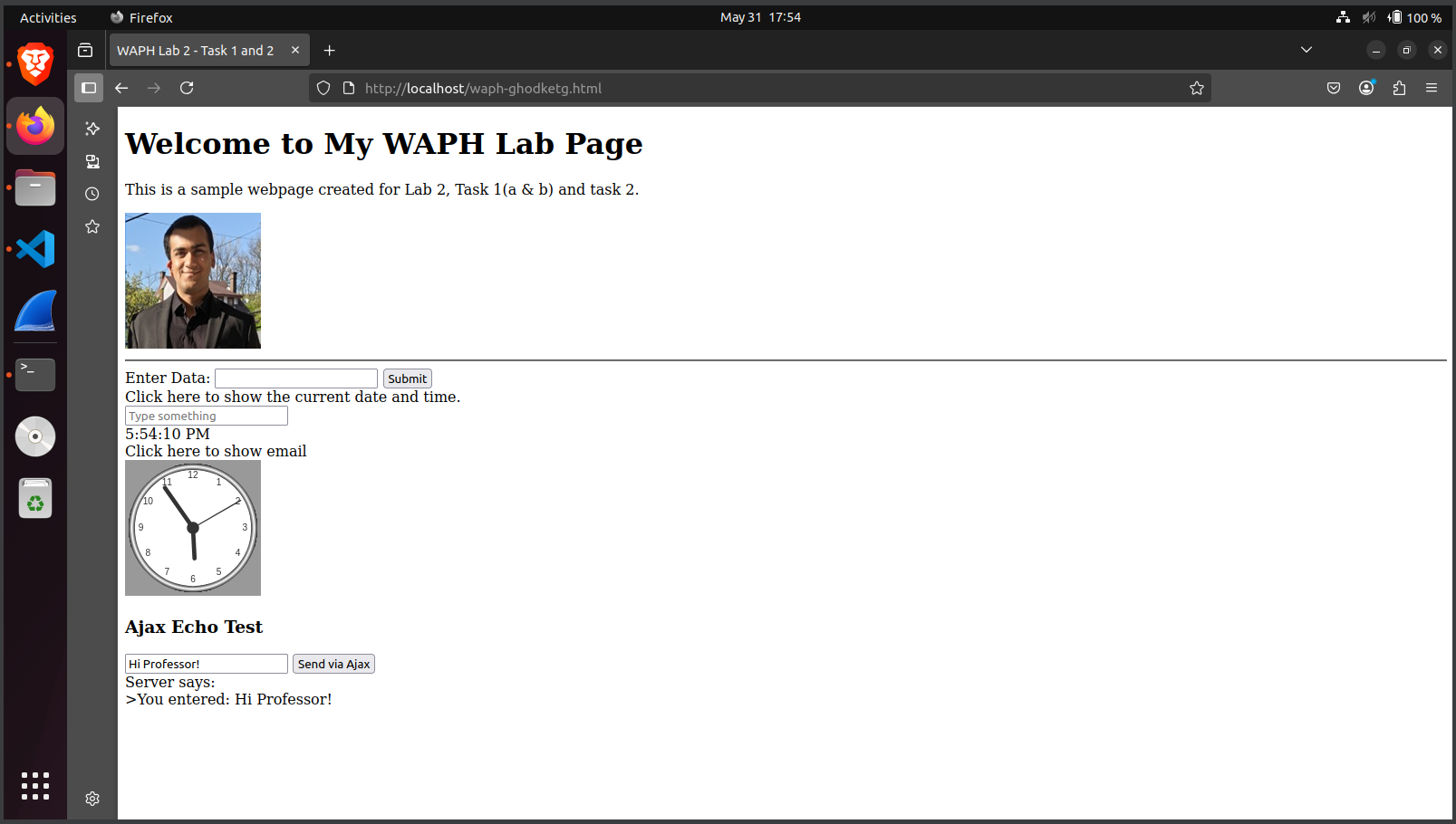 AJAX Response Screenshot