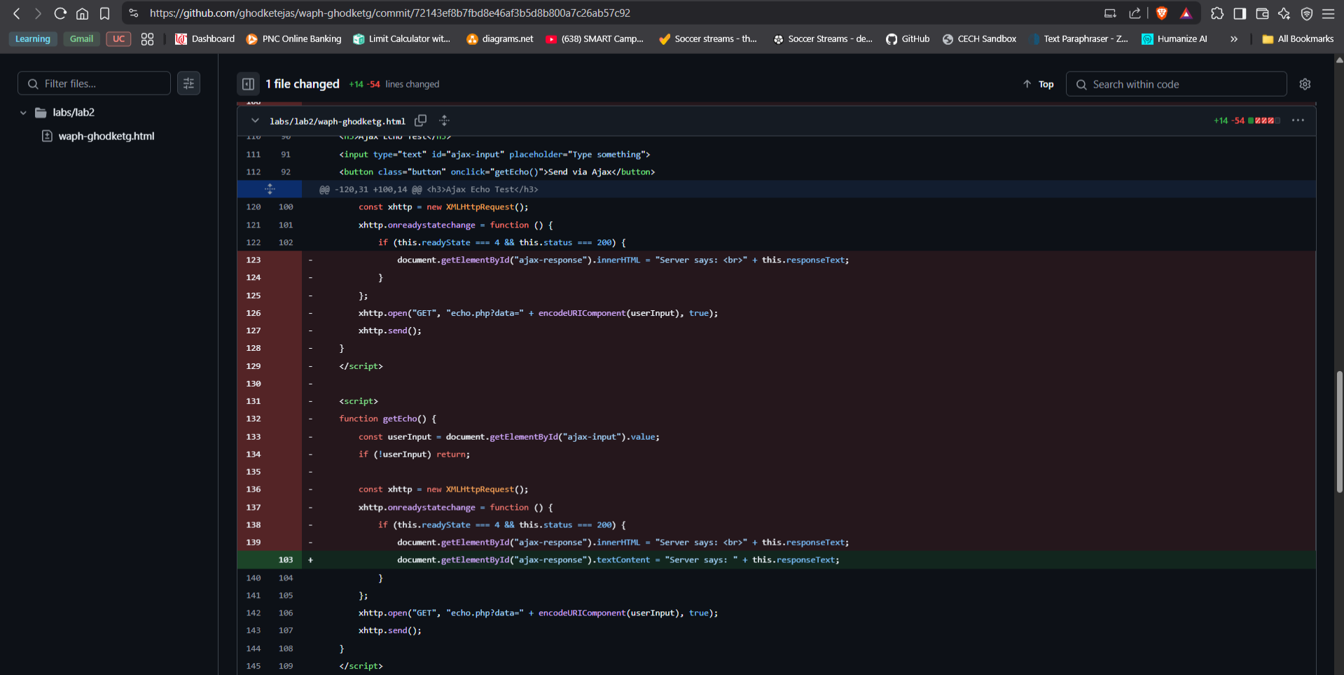 JS Fix - Switching innerHTML to textContent