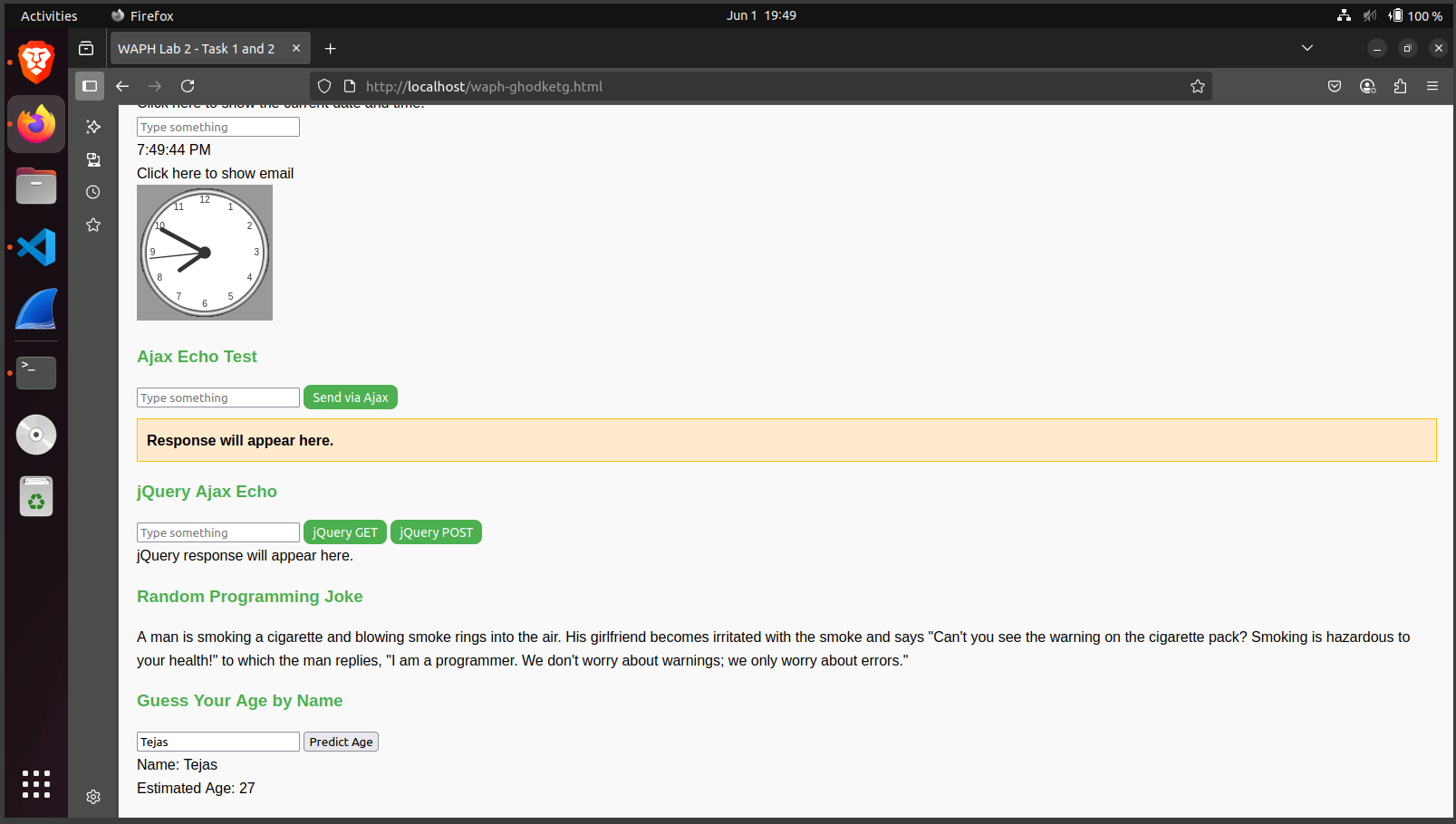 Agify API Response Screenshot