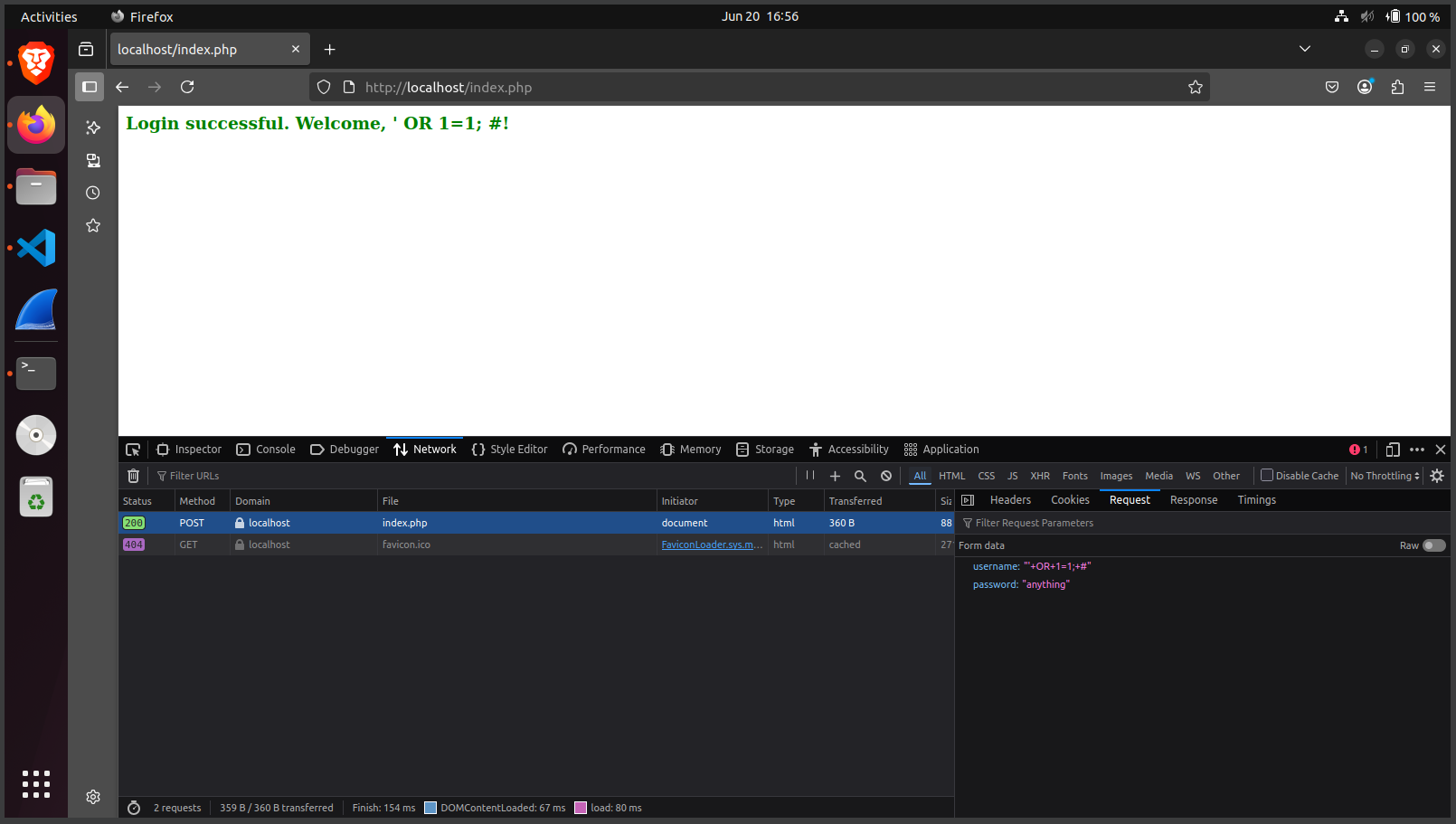 SQL Injection Screenshot