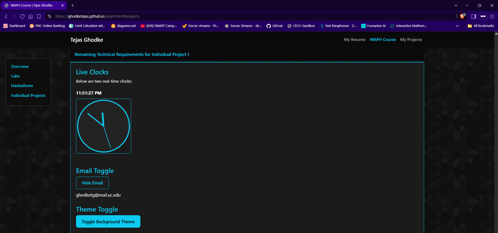 JS Functionality Screenshot